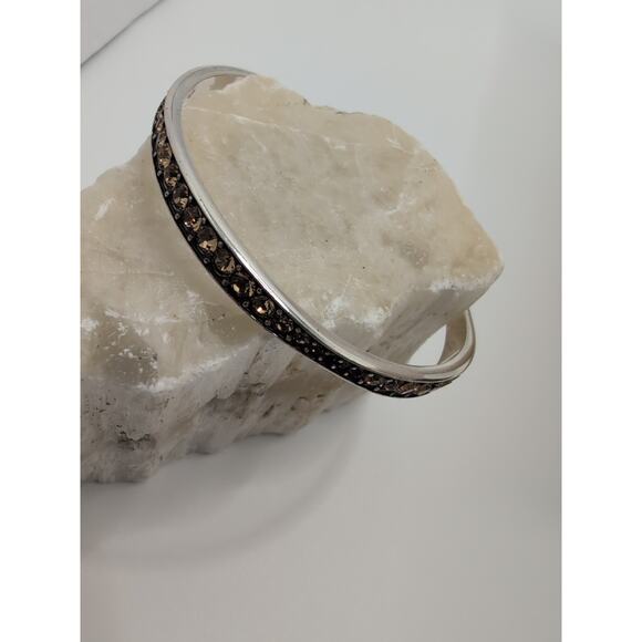 Brighton "LIGHT HEARTED" Swarovski Crystal Wavy Bangle Bracelet - Picture 5 of 8